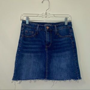 Frayed Blue Jean Skirt with studs•Size 6